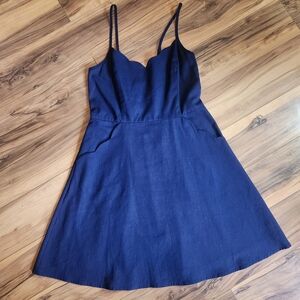 Market & Spruce Navy Fit and Flare Mini Sundress with Back Cutout Size M